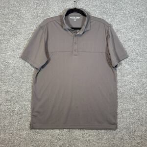 Matte Grey Shirt Mens Large Gray Short Sleeve Polo‎ Golf Shirt Performance